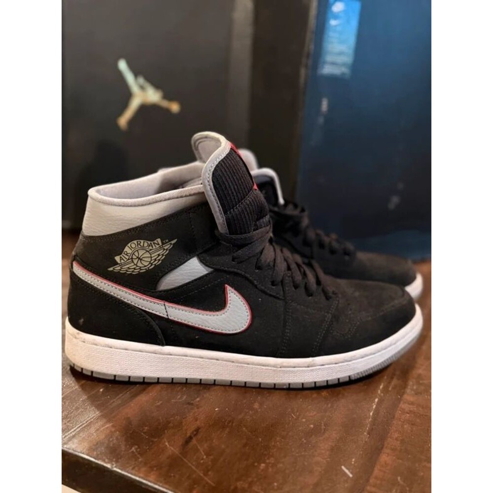 Air Jordan 1 Mid Black Particle Grey Size 9 Men's No Box
